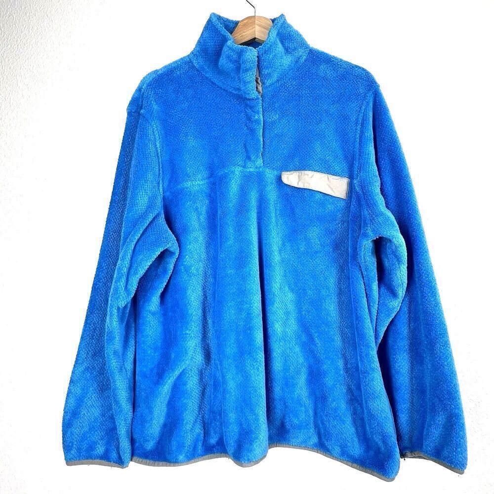 Jachs Cabin Blue 1/4 snap sherpa Fleece Pullover sweater Jacket XXL Polyester